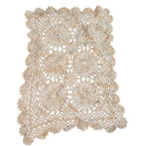 Crochet, Vintage Ivory Cotton Table Top Decor Crochet 14" x 10"
